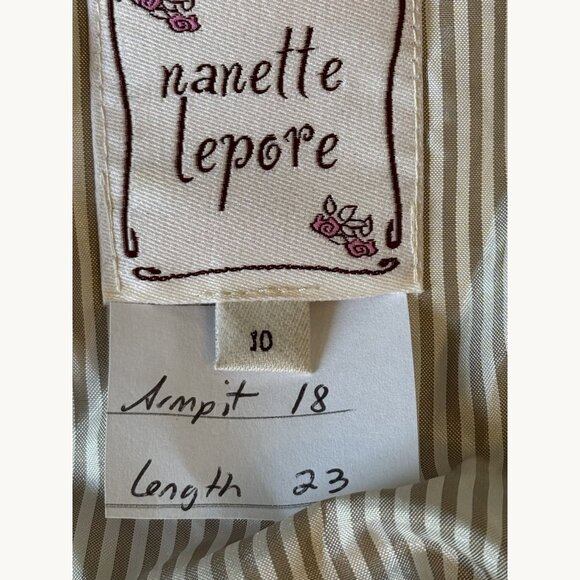 VTG Nanette Lepore Womens Tailored Utility Jacket Sz 10 Beige Minimalist Capsule - Picture 2 of 12